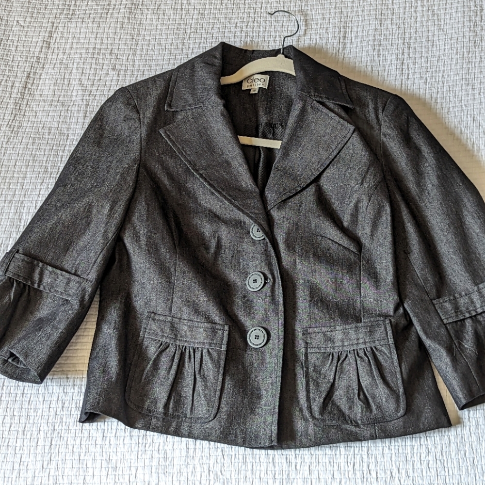 Women's Super Chic Cleo Black Denim Blazer & Matching Pants in Petite 10 & 8